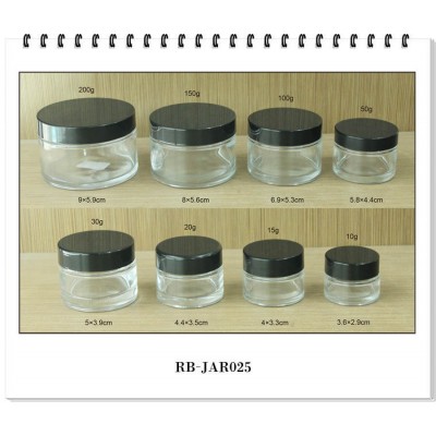 10g, 15g, 20g, 30g, 50g,100g,150g,200g glass cream jar