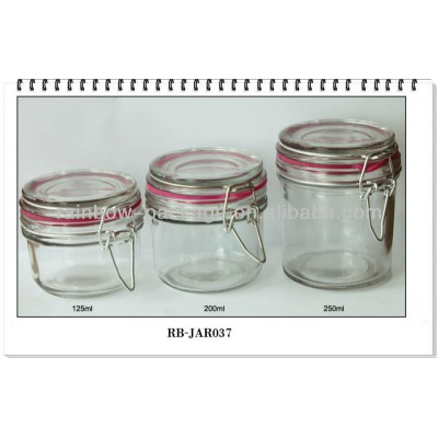 sealed glass jar with metal buckle-RBJAR037